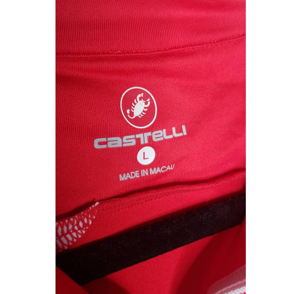 Castelli 1/4 Zip Red White Cycling Jersey Short Sleeve 3 Pocket Large Biking Top - Picture 4 of 9